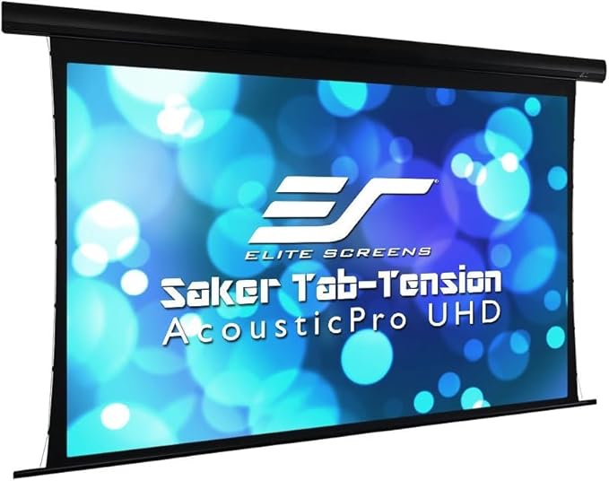 Saker Tab-Tension AcousticProUHD, Acoustically Sound Transparent Motorized by EliteProjector
