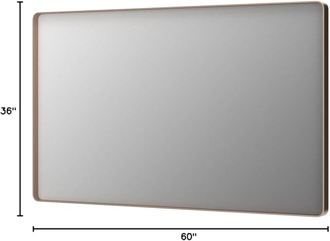 LOAAO 60”X36” Gold Bathroom Mirror, Rounded Rectangle Gold Frame Mirror - Image 9