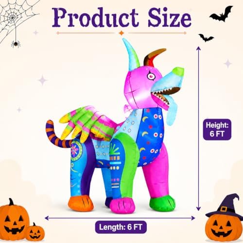 6FT Halloween Inflatable Decorations Alebrije Dog, Dia de Los Muertos Decor