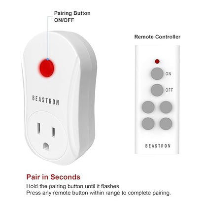 Beastron Upgraded Remote Controlled Outlet, Expandable Remote Light Switch Kit - Image 2