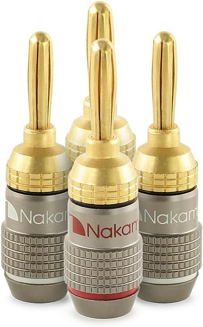 Nakamichi FanLock Excel Series 24k Gold Plated Banana Plugs 10 AWG by Nakamichi