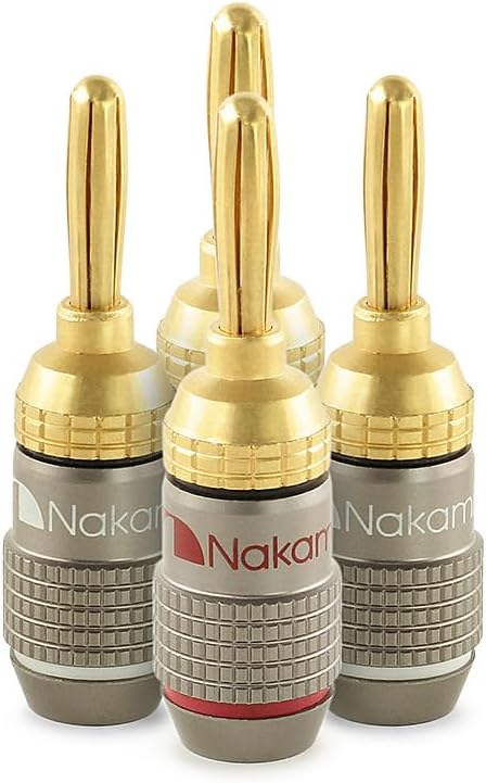 Nakamichi FanLock Excel Series 24k Gold Plated Banana Plugs 10 AWG by Nakamichi