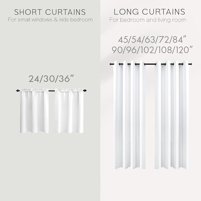 KOUFALL White Room Darkening Curtains 48 Inch Long - Image 8