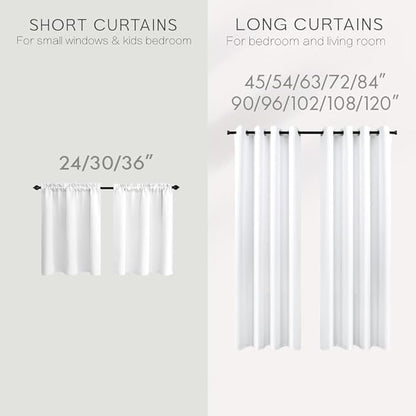 KOUFALL White Room Darkening Curtains 48 Inch Long - Image 8