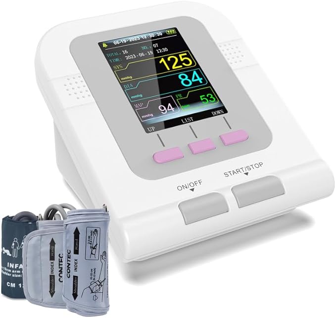 CONTEC Blood Pressure Monitor Upper Arm Cuff 3 Size Cuffs 300 Sets Memory by CONTEC