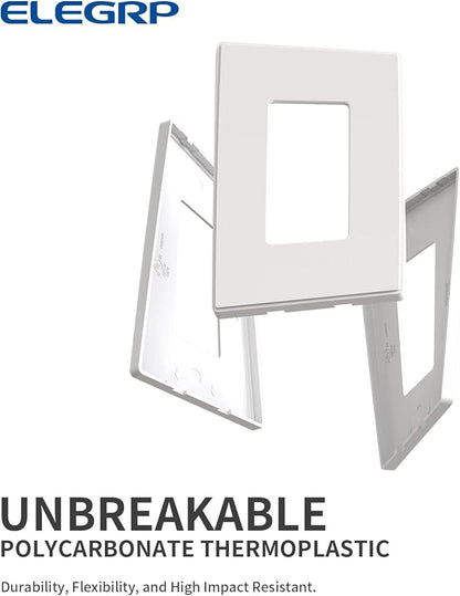 ELEGRP 1-Gang Screwless Decorative Wall Plates, Mid-Size Unbreakable - Image 4