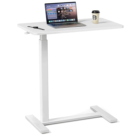 Mobile Bed Laptop Desk with Lockable Wheels and Height Adjustment Function by Unknown