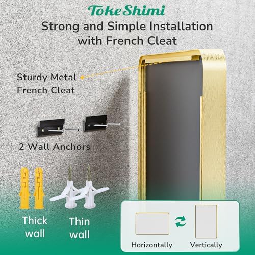 tokeshimi 16x20 brushed gold bathroom mirror,vanity mirror bathroom on a desk or shelf