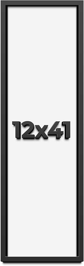 12x41 Shadow Box Frame Black | 1 Inch Deep Solid Wood Shadowbox Display Frame | by CustomPictureFrames