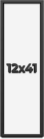 12x41 Shadow Box Frame Black | 1 Inch Deep Solid Wood Shadowbox Display Frame | by CustomPictureFrames