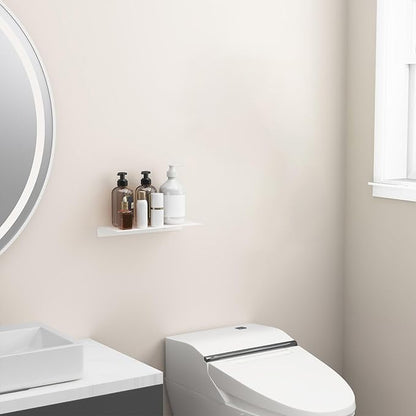 Danpoo White Floating Shelf for Wall Storage, Metal Wall Shelf for Living - Image 5