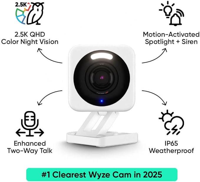WYZE Cam v4, 2.5K AI Security Camera, Indoor/Outdoor Cameras - Image 2