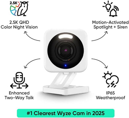 WYZE Cam v4, 2.5K AI Security Camera, Indoor/Outdoor Cameras - Image 2