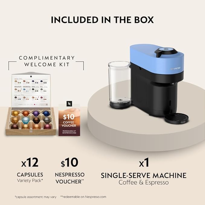 Nespresso Vertuo Pop+ Coffee and Espresso Machine by De'Longhi, Pacific Blue - Image 3