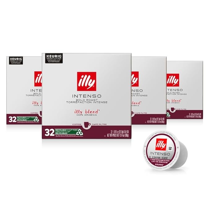 illy Coffee K Cup, Pods for Keurig Machines, Intenso Dark Roast, 100% Arabica by illy