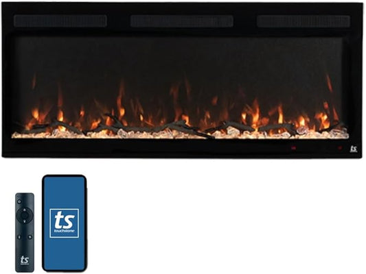 Touchstone Smart Electric Fireplace-The Fury 46" Wide- 4.5" Thin in Wall by TouchstoneHomeProducts