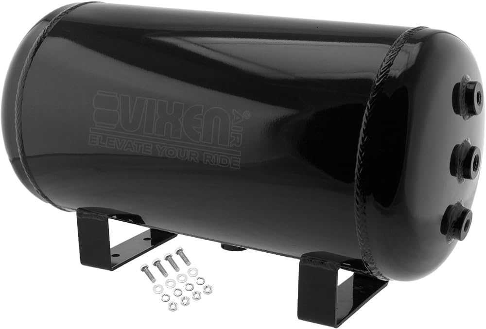 Vixen Air 6 Gallon Aluminum Air Tank 200 PSI, 9 Ports Kit Black VXT5200AB For...