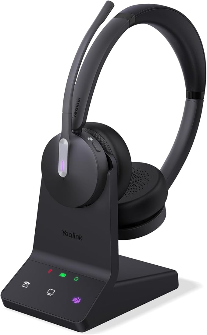 Yealink WH64 DECT & Bluetooth Dual Teams Wireless Headset, 606 ft Range On Ear by RedefineYourWorkplace