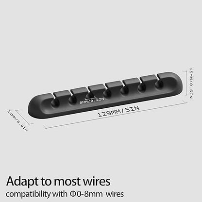 Apromisith USB Cable Organizer Clips Cord Holder, 6 Packs Black Self Adhesive - Image 2