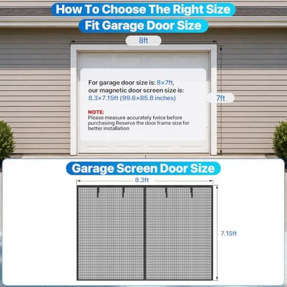 heavy duty garage screen door for 1 car, package contents