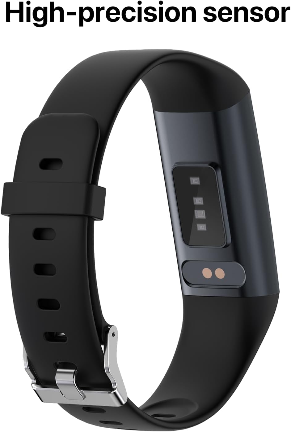 fitness tracker with step/distance/calories counter for women men, front angle view