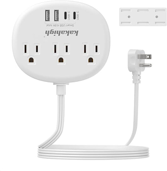Power Outlet Relocator with Adhesive- 5 FT, 1625W Wall Mounted Extension Cord by YourBetterchoice
