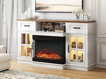 Bonnlo Fireplace TV Stand for up to 65-Inch TVs, Modern Electric Fireplace TV - Image 7
