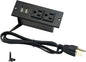 Desktop Power Strip with 2 Outlets 2 USB 2.1A Insert Mounting Built in Desk by 4LEAF