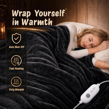 eydna electric heated blanket full size 72"x84",fast heating, close-up detail