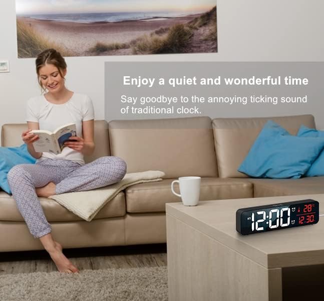 Abovsare Digital Clock for Bedroom, Clocks for Living Room Decor, Desk Table - Image 5