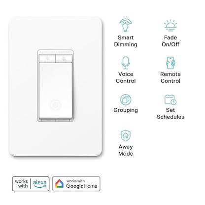 Kasa Smart Dimmer Switch HS220P3, Single Pole, Needs Neutral Wire, 2.4GHz Wi-Fi - Image 2