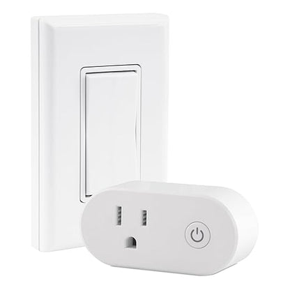 RunLessWire Wall Plug Bluetooth Battery-Free Wireless Light Switch Kit 30ft BLE by RunLessWire