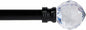 Kenney KN55951 Harris Geometric Acrylic End Petite Café Decorative Window Curtain Rod, 48-86" Adjustable Length, Matte Black Finish, 1/2" Diameter Steel Tube