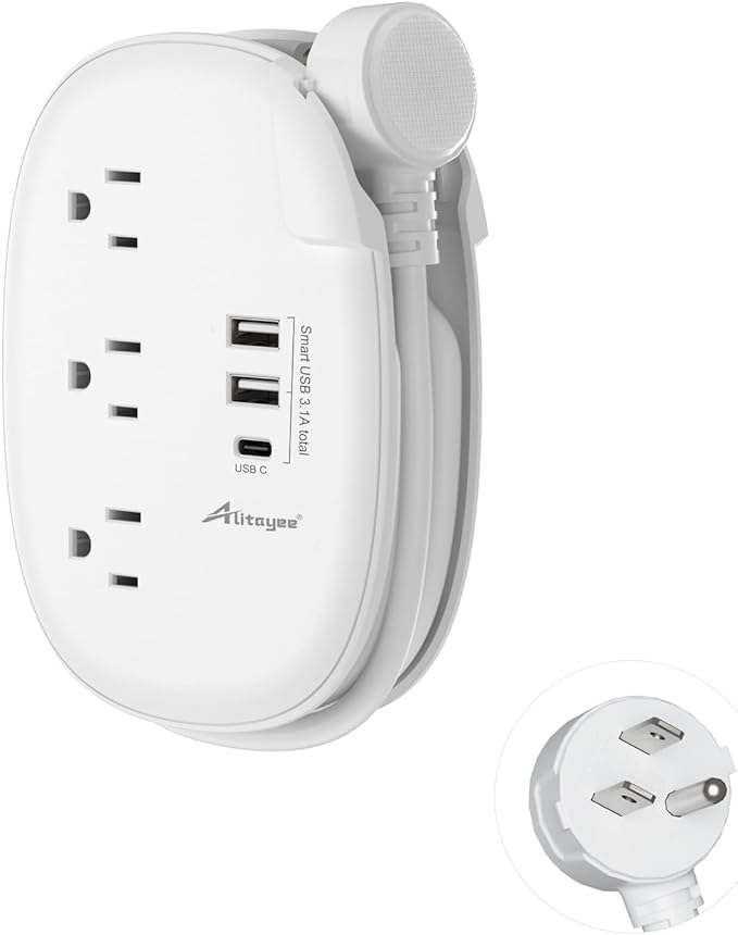 Alitayee USB C Travel Power Strip, Portable Power Strip by Alitayee