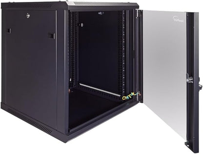 NavePoint 12U Server Cabinet Wall Mount Rack Enclosure Includes 2 Fans - Image 4