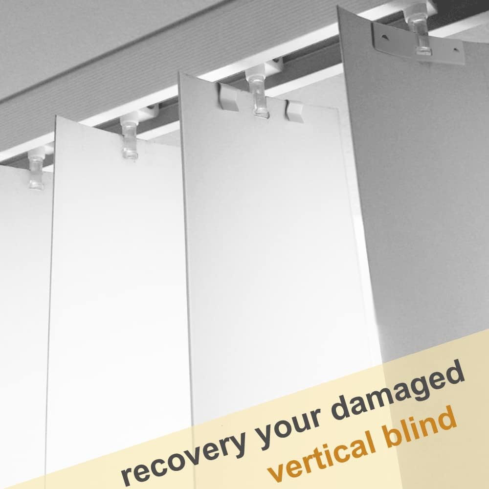 Vertical Blind Repair Vane Savers, Metal Vertical Blind Repair Tabs for Vertical Blinds Replacement Slats, White (12)