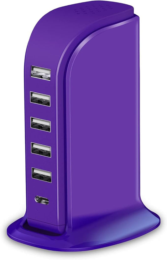 iPhone Charger Fast Charging Upoy, 6 Ports USB Blocks, Power Adapter 1 USB C + by TechGadgetsInYourMind