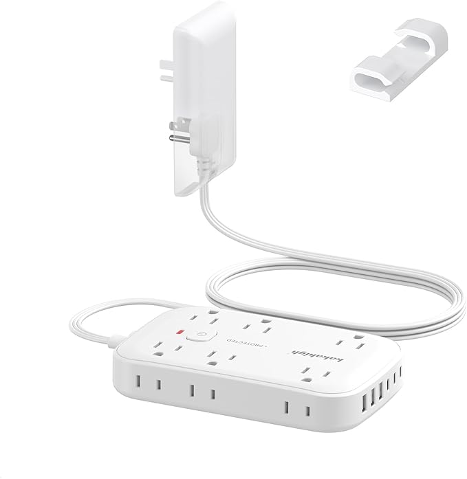 Extension Cord with Outlet Cover & Multi USB- 5 FT, Ultra Thin Outlet Concealer by YourBetterchoice