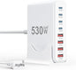 530W USB C Charger Block, 8-Port USB C Charging Station GaN IV Travel by SMSASOEO