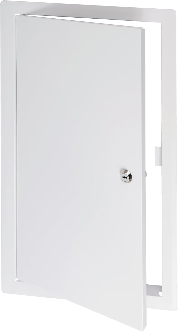 10" x 20" Lockable White Metal Access Panel. Service Shaft Door Panel by Unknown