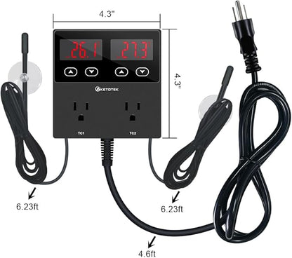 KETOTEK KT99pro Dual Digital Temperature Controller Outlet 10A Relay Heating - Image 6