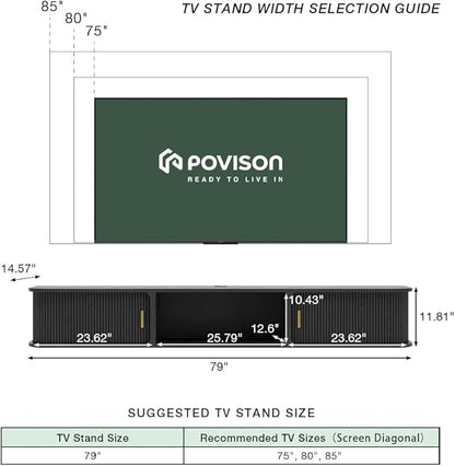 POVISON Mid-Century Modern Floating TV Stand - Image 4