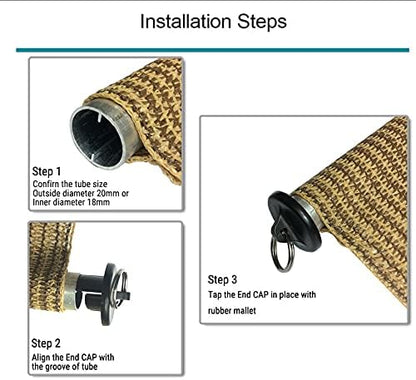 Coolaroo Replacement Parts Bungee End Cap Kit Black for Coolaroo Exterior Cordless Roller Shades Outdoor Blinds(2 Set)