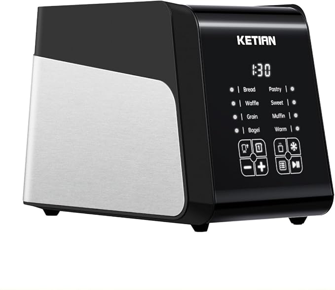 Touchscreen Toaster 2 Slice, KETIAN Bagel English Muffins Toast Pastry Waffles by KETIAN