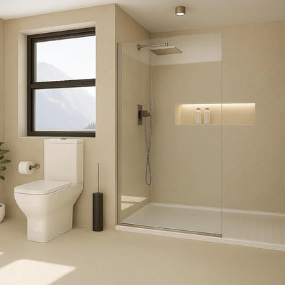 Fixed Glass Shower Wall Panel, 10mm Thick Glass Door 36" x 76", Frameless - Image 2
