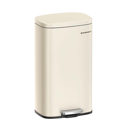 SONGMICS Trash Can with Lid, 8 Gallon Garbage Can, Stainless Steel Small Waste by SONGMICSbySONGMICSHOME