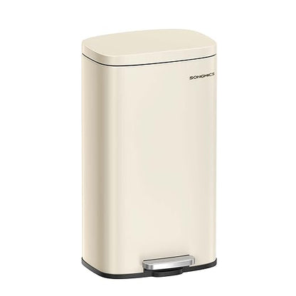 SONGMICS Trash Can with Lid, 8 Gallon Garbage Can, Stainless Steel Small Waste by SONGMICSbySONGMICSHOME