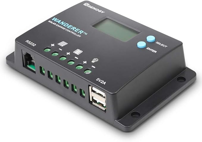 Renogy 10 Amp 12V/24V PWM Negative Ground Solar Charge Controller Compact by RenogySolar