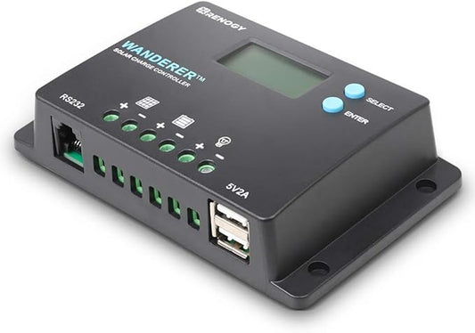 Renogy 10 Amp 12V/24V PWM Negative Ground Solar Charge Controller Compact by RenogySolar