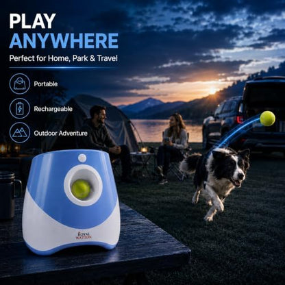automatic ball launcher for dogs with 10 balls, front angle view